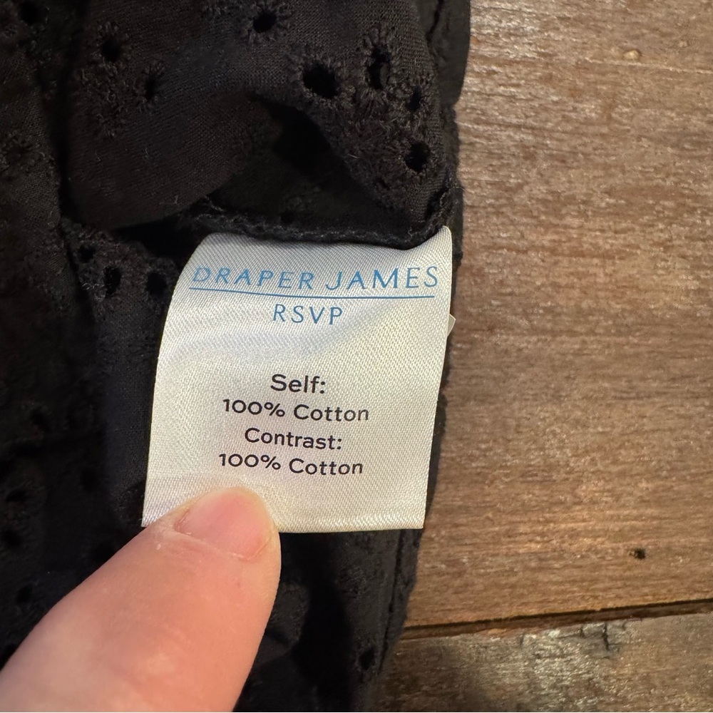 Draper James Black Eyelet Blouse NWT - Picture 8 of 10